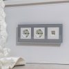 Рамка на 3 поста серый стекло (код a030777) изображение