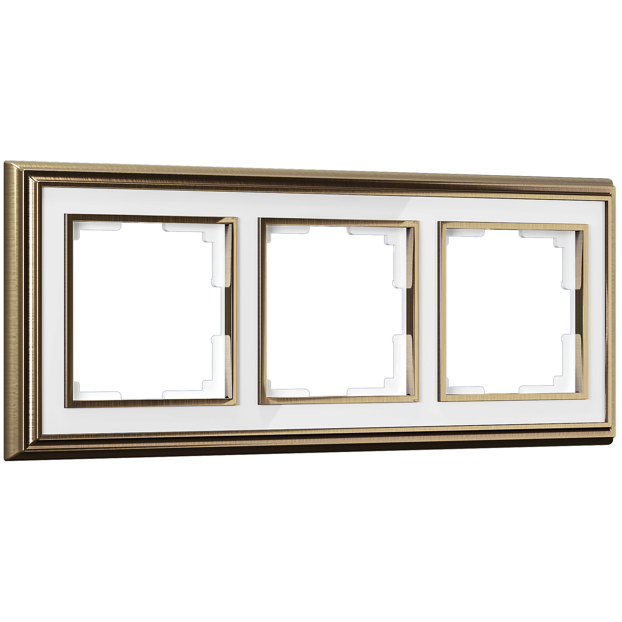 Рамка на 3 поста бронза/белый (код a037684) изображение