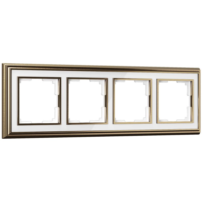 Рамка на 4 поста бронза/белый (код a037685) изображение