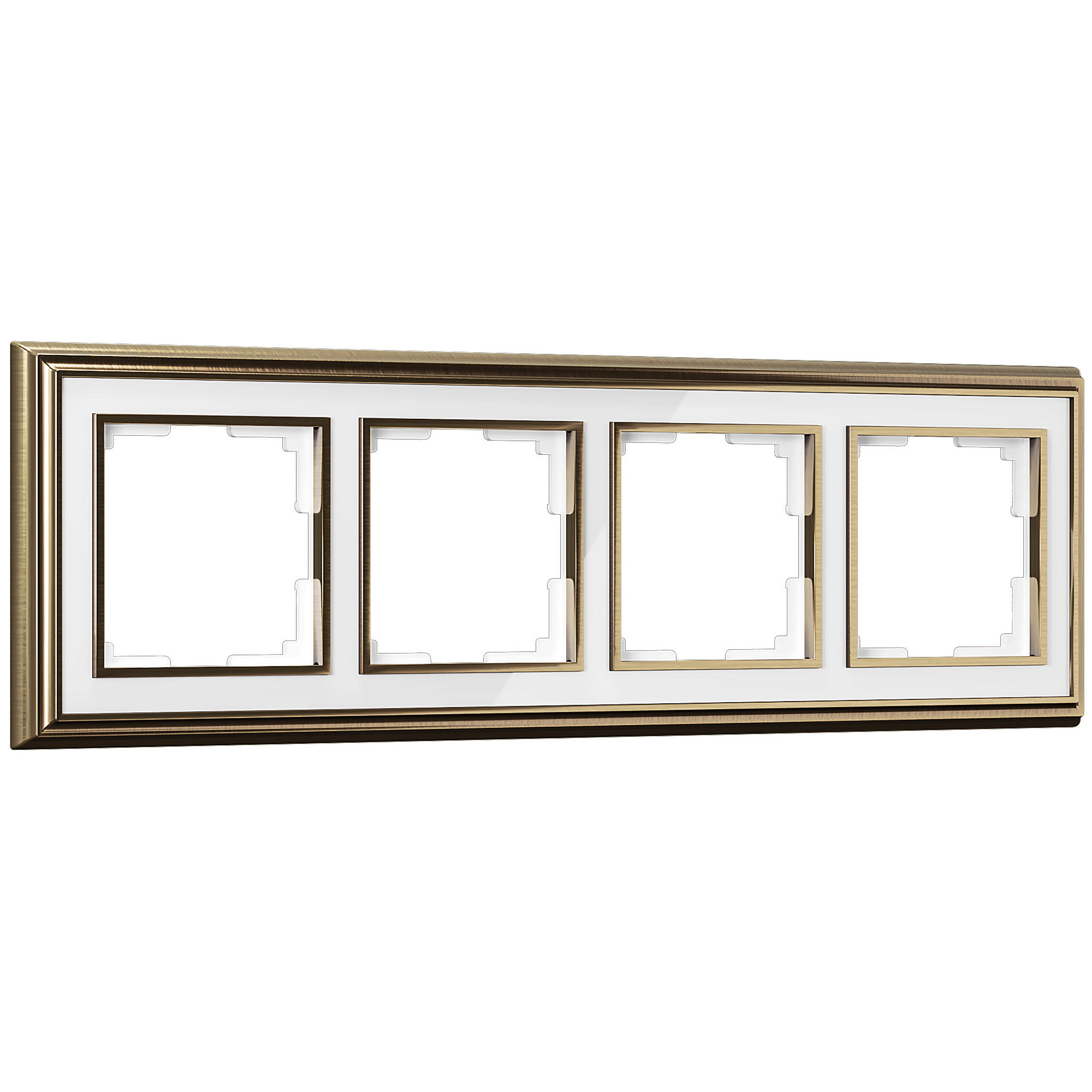 Рамка на 4 поста бронза/белый (код a037685) изображение