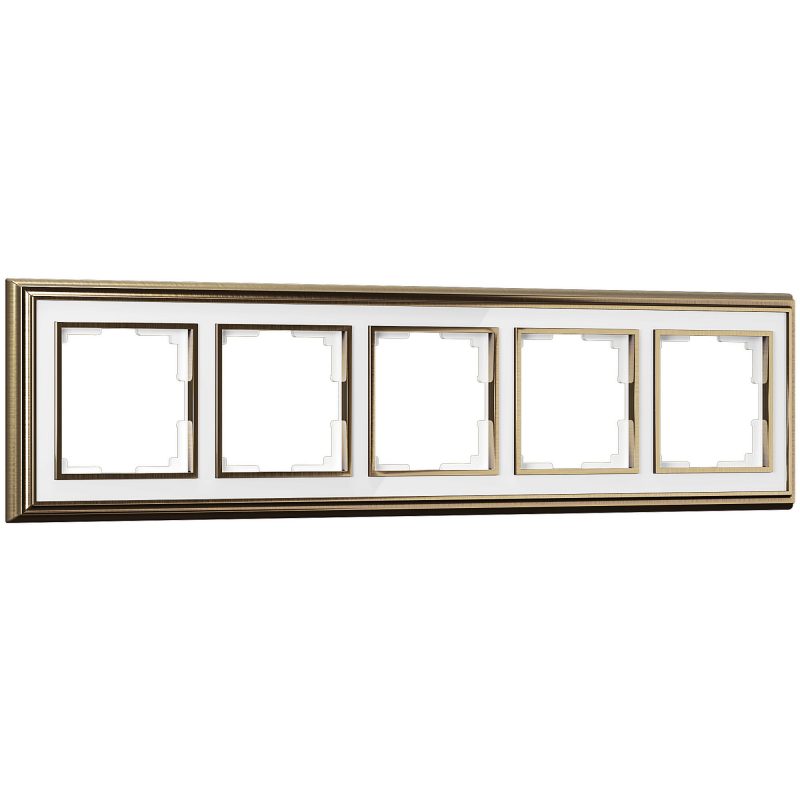 Рамка на 5 постов бронза/белый (код a037686) изображение