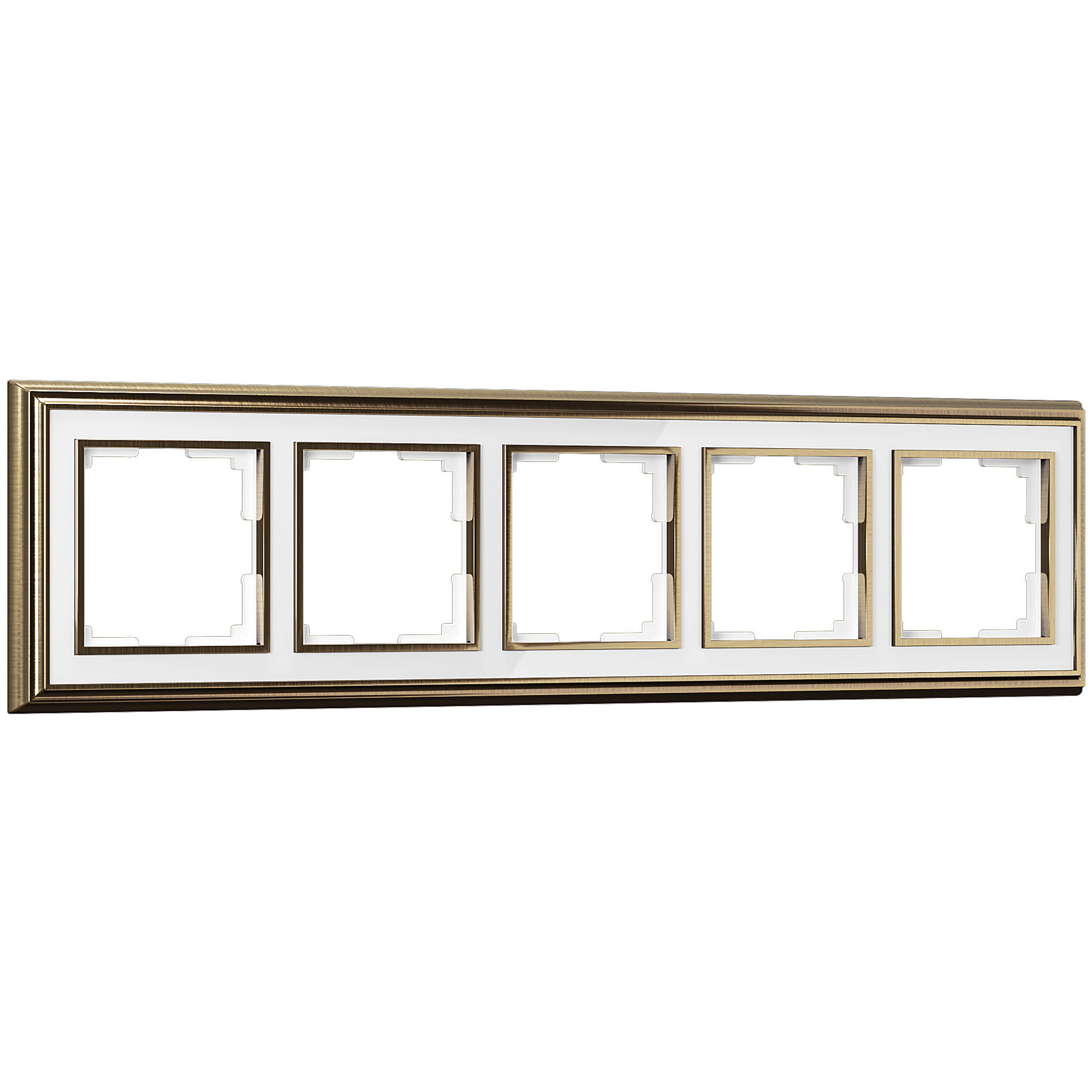 Рамка на 5 постов бронза/белый (код a037686) изображение