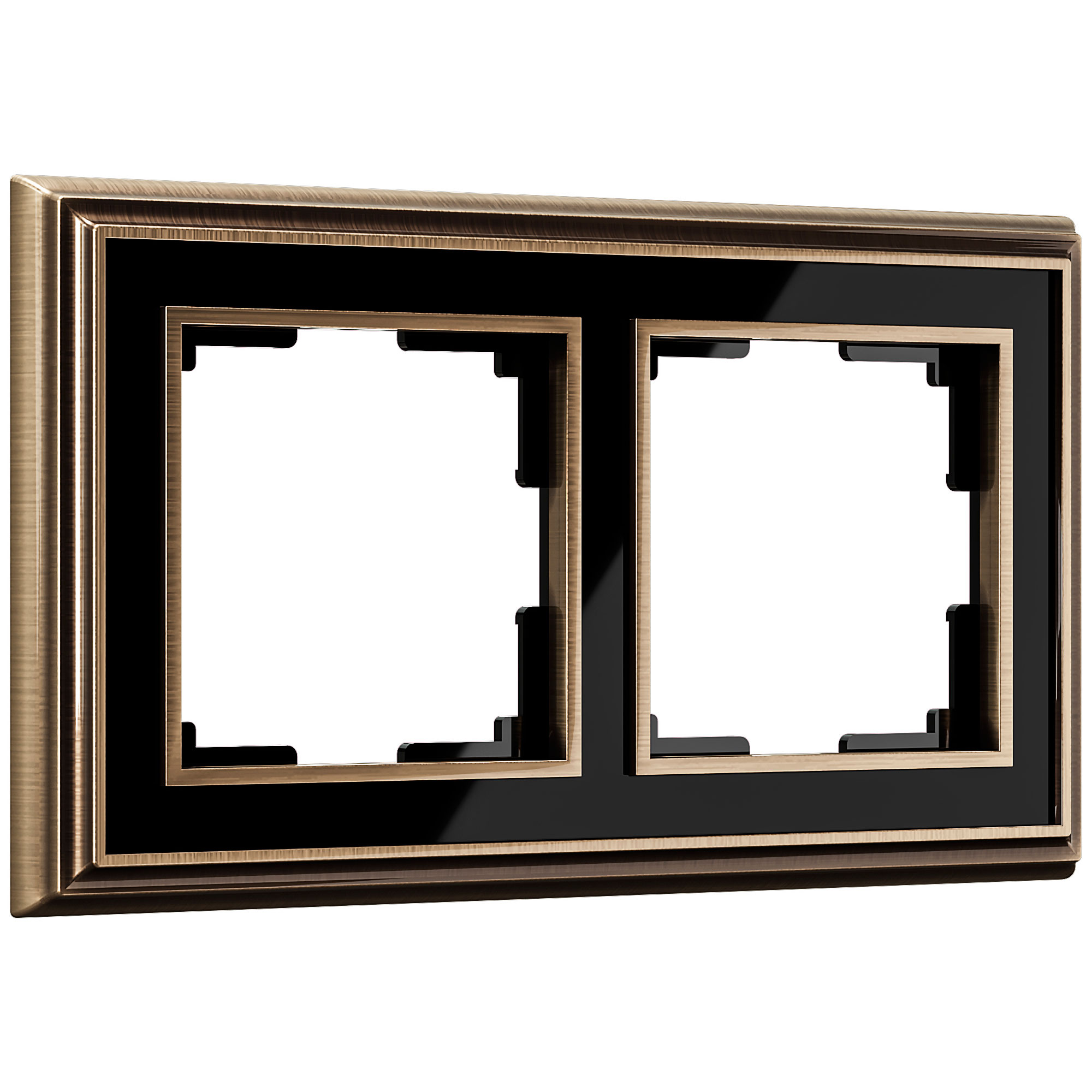 Рамка на 2 поста бронза/черный (код a037688) изображение