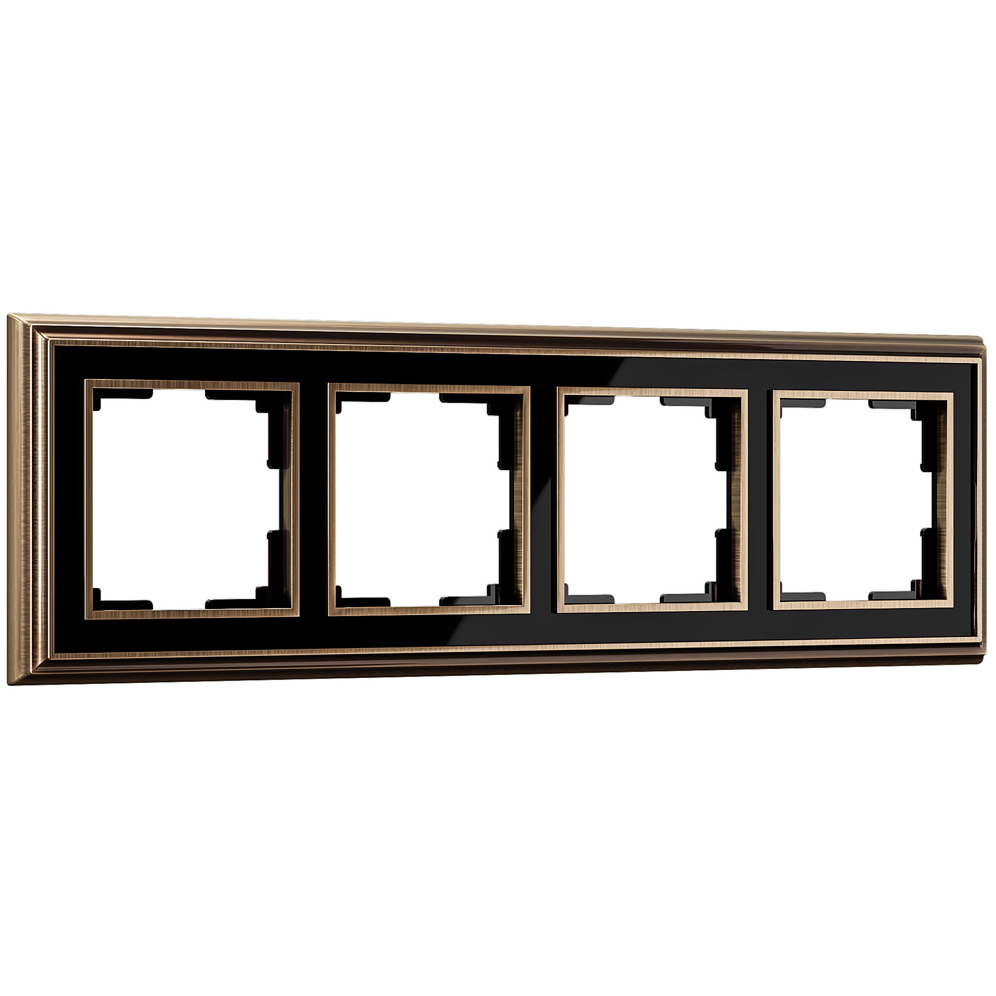 Рамка на 4 поста бронза/черный (код a037690) изображение