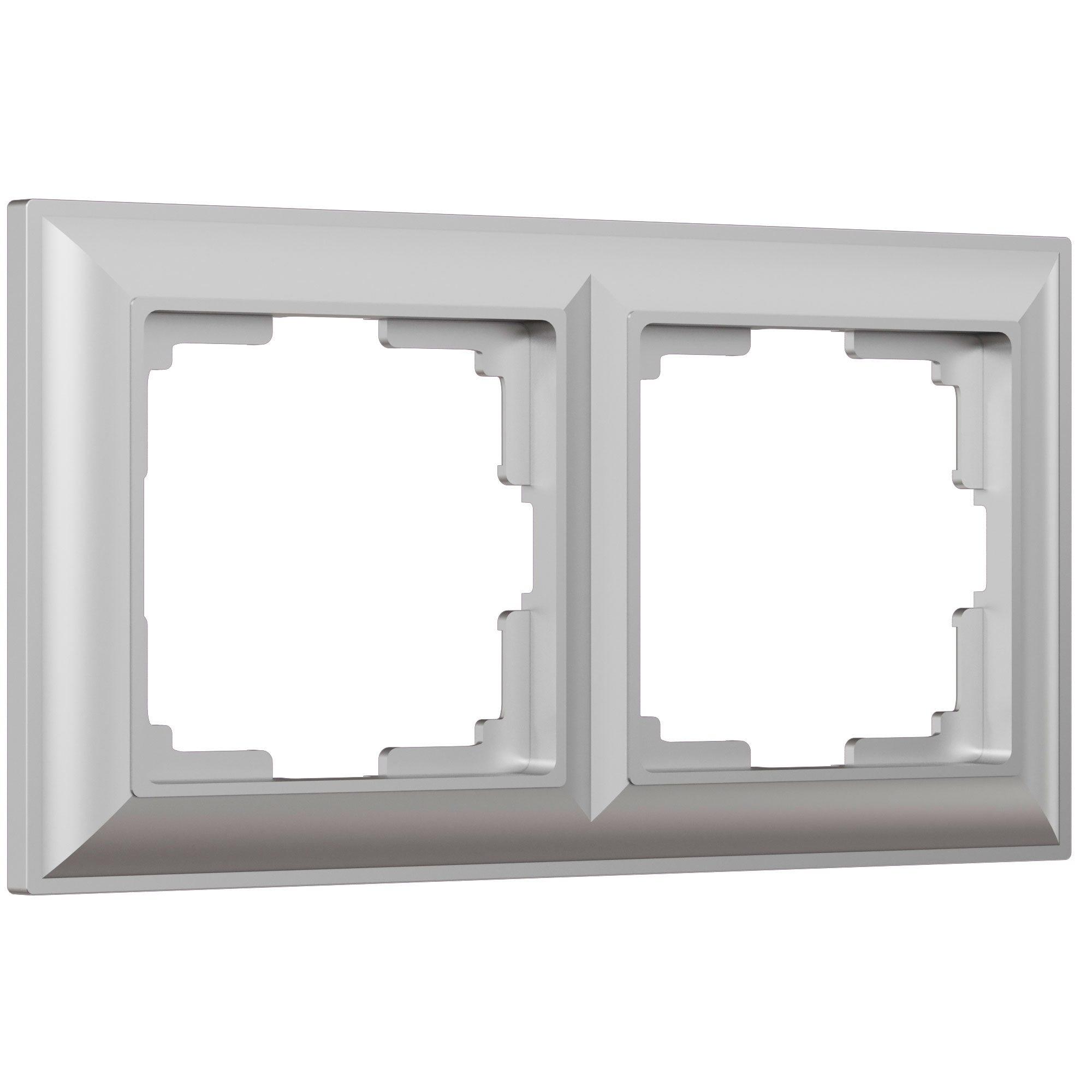 Рамка на 2 поста серебряный (код a038846) изображение